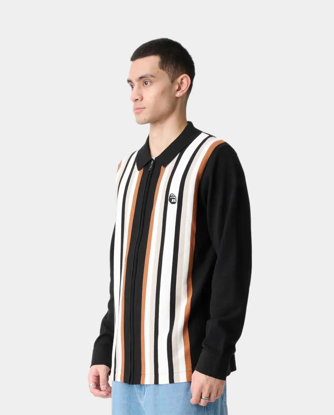 XLarge - Rail Zip LS Polo - Black
